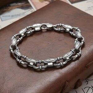 Solid 925 Sterling Silver Mens Chain Link Style Bracelet 8" 8.5" inch Jewelry